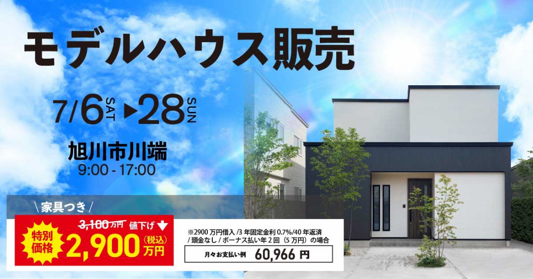 大幅プライスダウン！オーナー募集!!《大有小学校区》旭川市川端の一戸建て分譲！無垢の自然素材を贅沢に使った、吹抜のあるセンスの良いデザイン住宅♪趣味を楽しむ土間のあるモデルハウス販売会！