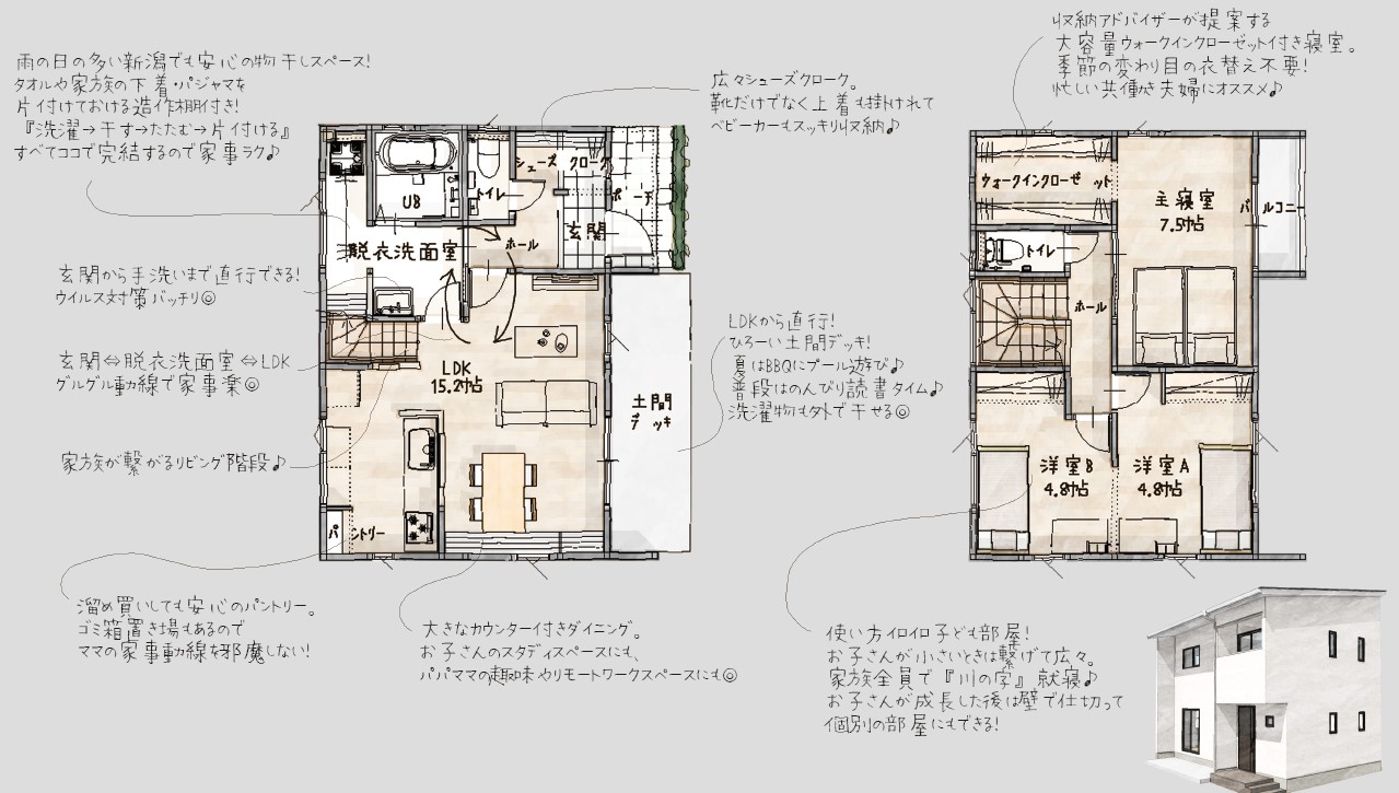 中央区上沼モデルA｜注文住宅・一戸建て新潟ならオフィスHanako株式会社